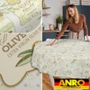 ANRO Oilcloth Tablecloth Wax Tablecloth Washable Garden Tablecloth Round Oval