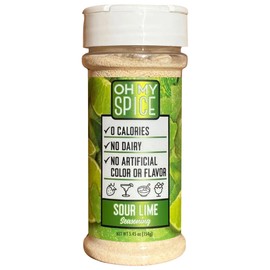 Sour Lime Ice Cream Topping - Gluten Free & Low Sodium Lime Powder with Citric Acid & Powdered Lime Juice Concentrate. Popcorn Seasoning Mix Dried Limes for a Fruit Cup & Yogurt. Margarita Salt 5.45oz