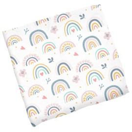 Stephen Joseph Oversized Lightweight Rainbow Muslin Blanket Soft Cotton for Swaddling and Tr...