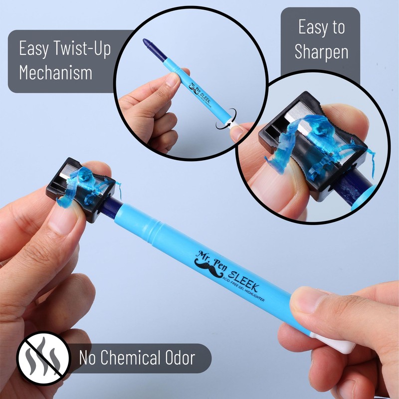 Mr. Pen No Bleed Gel Highlighter, Bible Highlighters, Blue, Pack