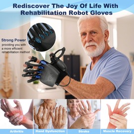 Upgrade Rehabilitation Robot Gloves for Stroke Hemiplegia Recovery, Portable Robotic Hand Glove for Stroke Rehab, Adjustable Strength, 4 Mode (Plug-in Style Without Mirror Training, Right Hand-S)