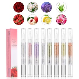Bestauty 8 Piece Cuticle Care Oil Set, Nail Care Stick with Vitamins, Natural, Non-Toxic and Safe Cuticle Oil for Strong and Beautiful Nails
