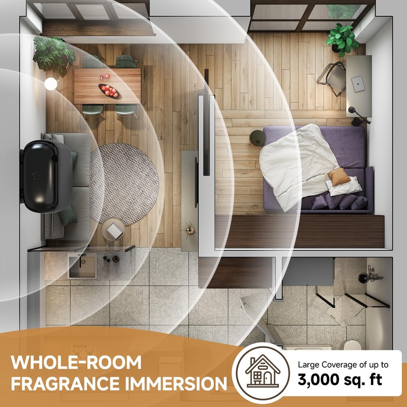 Waterless Essential Oil Diffuser for Home & Hotel, 3000 Sq