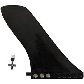 9" Center Fin (Hard) Hard Fin for Longboard SUP airSUP Raceboard Surfboard Paddle Board (Black (1 Piece, Screws Included)