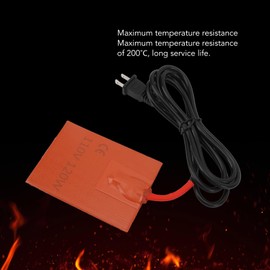 Silicone Rubber Electric Heating Pad, Efficient Heating Mat for Industrial Equipment, Car Engine, Oil Pan Sump (US Plug 110V)