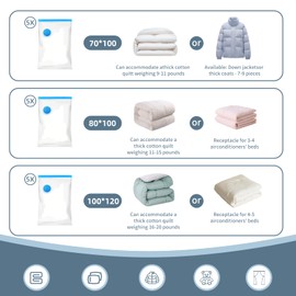 15 Pack Vacuum Storage Bags Only Compatible with Wanalit,Premium PET+PE Materia(5 Large/5 Medium/5 Small),Space Saver Bags for Clothes,Pillows,Saving More Closet Space