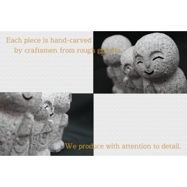 sbwings Jizo Ojizo-Sama Family Japanese Buddha Statue Granite 2.3" D x 5.9" W x 4.7" H GZ25