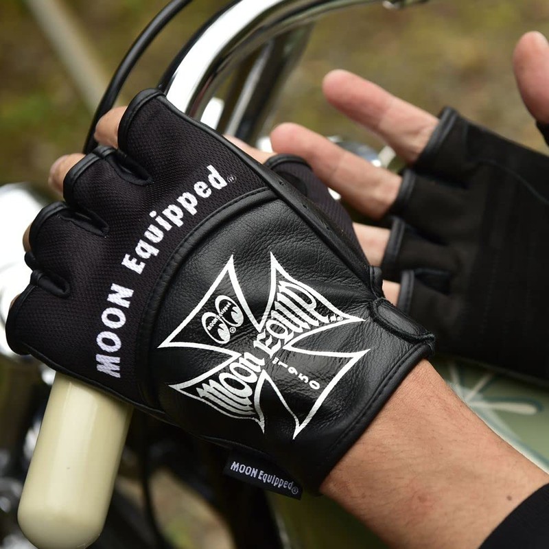 MOONEYES HALF FINGER GLOVE OMG-034 (L, Black)