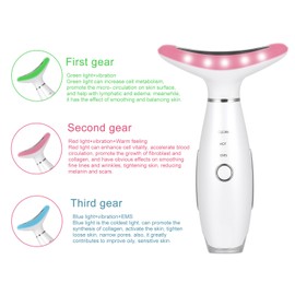 Pretfy Neck Massager Led Photon Therapy Heating Neck Skin Lifting Pink US O6G6