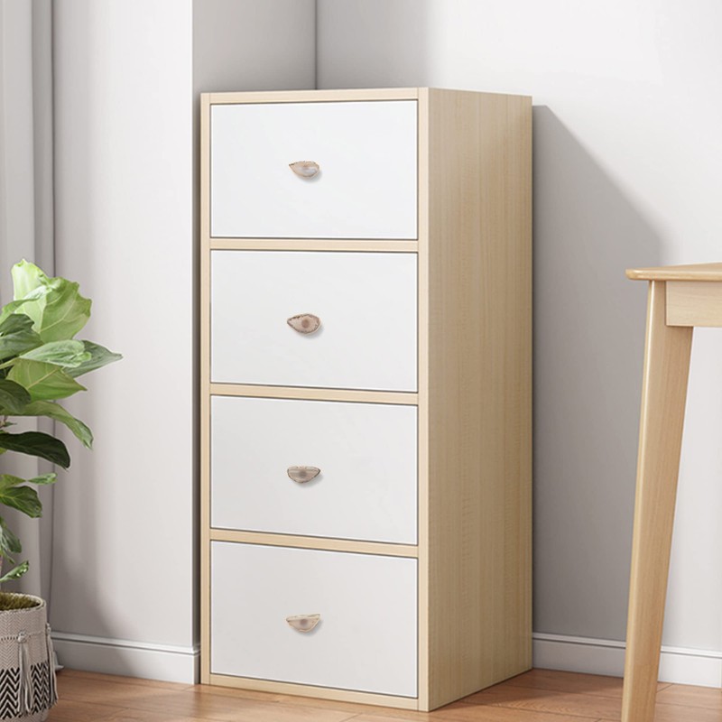 Malimali Unique White Agate Cabinet Knobs and Pulls Set of