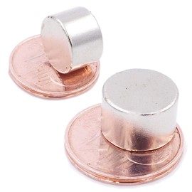 Brudazon 5 Mini Disc Magnets 12 x 8 mm N52 Strongest Level Neodymium Magnets Ultra Strong Power Magnet for Model Making, Photo, Whiteboard, Notice Board, Fridge, Crafts, Magnetic Disc Extra Strong