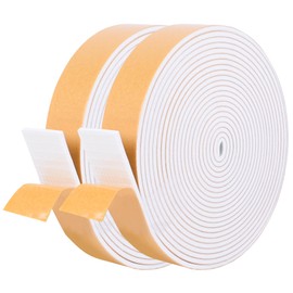 Self Adhesive Foam Tape Weatherstrip 1/4in x 1/8in x 66Ft High Density Foam Insulation Strips Foam Seal Weather Stripping with Strong Adhesive for Door and Window Sound Isolation Soundproofing