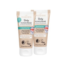 MABYEN Baby Wundcreme 2er Set (2 x 50 ml) – Parfümfrei, mit Bio-Mandelöl, zertifizierte Naturkosmetik, vegan, sanfte Pflege für empfindliche Babyhaut, dermatologisch getestet, plastikfreie Verpackung