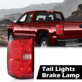 G-PLUS Tail Lights Assembly W/o Bulbs Red Lens Compatible with Chevy Silverado 2014-2019/Fit GMC Sierra 2015-2019 Tail Lamps Brake Lamp Driver Side Luces Traseras Rear Brake Lamps Assembly