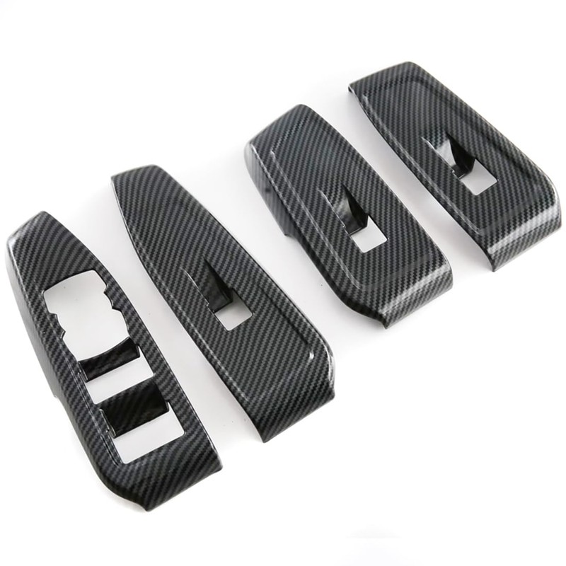 4PCS Carbon Fiber Style Car Window Controls Panel Glass Lift