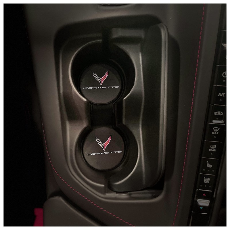 C8 Corvette Cup Holder Coaster Inserts - Set of 2