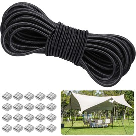 LINSOCLE Rubber Cord for Trailer Tarpaulin, Expander Rope for Trailers, Rubber Cord Round Black Tarpaulin Rope, Weatherproof Rubber Cord for Versatile Use, 6 mm x 10 m