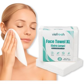 Paquete de toallas faciales desechables de viaje - XL 25 x 30 cm. Toallitas faciales desechables, ultrasuaves y gruesas para piel sensible. Toallitas secas desmaquillantes. 15 toallas por paq
