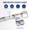 BWE 32-Inch Long Bathroom Kitchen Faucet Connector Braided Stainless Steel
