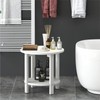 BIVODA HDPE Round Outdoor Side Table, 18.1-Inch Weatherproof Small Outdoor
