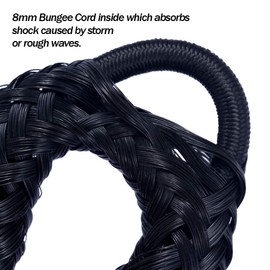 Arola Bungee Dock Line Mooring Rope for Boats Dock Line Bungee Dock Lines Bungee Cords Kayak Boat Anchor Accessories Stretches 4 Pack (Black)