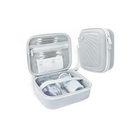 Krypthos Hard Carrying Case Compatible with Portable Handheld Inhaler Nebulizer Machine or Asthma Inhaler for Adults and Kids, Inhaler Spacer Bag, Medical Holder Case for Travel Home Storage (Grey)