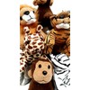 Suede Jungle/Zoo Animals, Assorted Suede Plush Jungle Animals (12 Piece