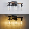 Feohak 3-Light Bathroom Light Fixtures, Farmhouse Bathroom Vanity Light Rustic