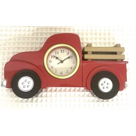 Interiors by Design New Interiors by Design Red Vintage Farm Truck Wall Clock Kitchen Decor