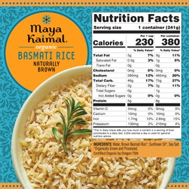 Maya Kaimal Organic Rice, Fully Cooked, Vegan, Certified Organic, Non GMO, Gluten Free (Pack of 6, Variety)