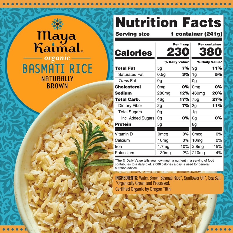 Maya Kaimal Organic Rice, Fully Cooked, Vegan, Certified Organic, Non