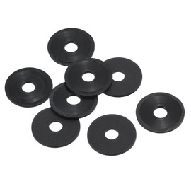PATIKIL M4 Nylon Flat Washers 8 Pack 4mm Inner Diameter 15mm Outside Diameter 1mm Thickness Seal Spacer Gasket Ring for Faucet Pipe Water Hose Fastener Bolts Black
