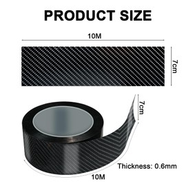 Tolstou Thickened Car Door Edge Entry Guards 7CM x 10M 5D Carbon Fiber Wrap Anti-Scratch Car Door Sill Protector for Rear Bumper Black