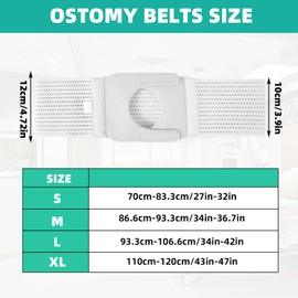 Ostomy Belt, Adjustable Stoma Support Belt, Universal Ileostomy Colostomy Belt Protection Ostomy Bag, Colostomy Bag, Ileostomy Bag Ostomy Supplies (M)