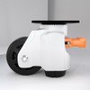 Upgrade Leveling Casters with Ratchet Handle, Height-Adjustable Plate Casters, White
