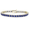 B. BRILLIANT Yellow Gold Flashed Sterling Silver Created Blue Sapphire