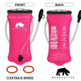 Bearactive Hydration Bladder, Water Bladder 2L for Running Backpack with BPA-Free TPU, Hydration Pack, Leak-Proof Water Pouch, No Plastic Smell – Hiking, Running, Cycling & Camping (Pink, 2 Litre)