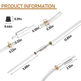 Brake Bleeder Hose with One Way Check Valve Tube - Brake Bleeder Kit for Car and Motorcycle Clutch Hydraulic Systems, Includes 2 Screw Caps & 2 Spring Clamps (1 Set)