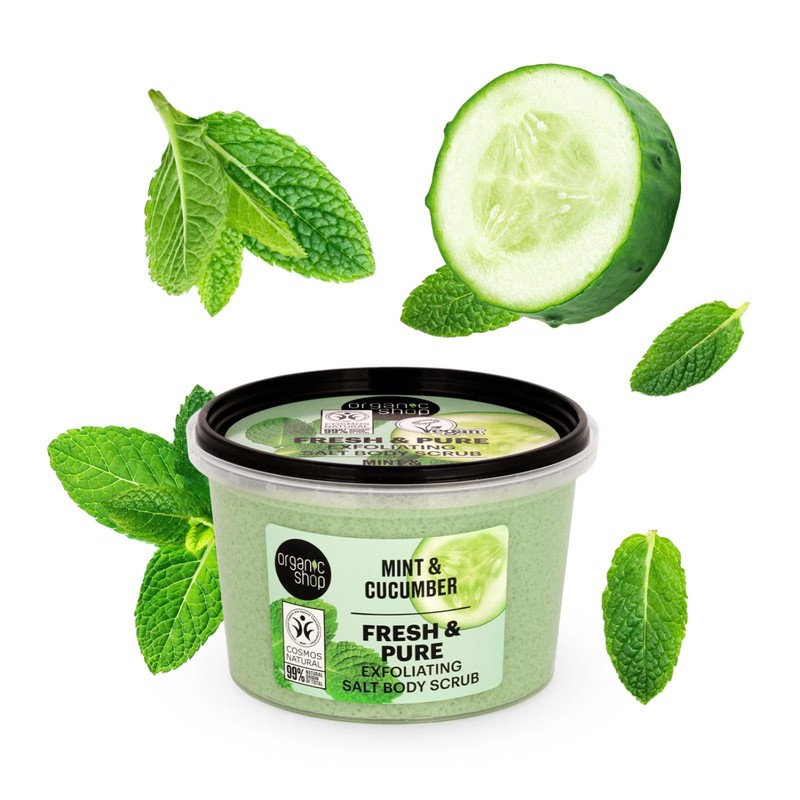 Organic Shop Fresh & Pure Exfoliating Salt Body Scrub Mint