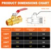 GASHER 3PCS 1/4 Inch Brass Mini Ball Valve, Shut Off