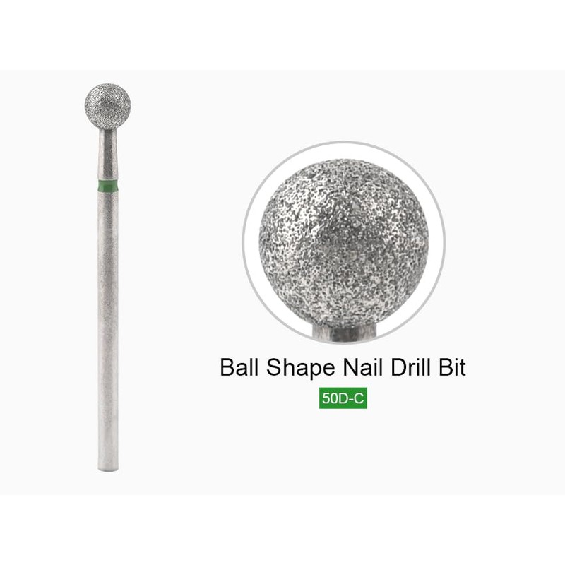 Rolabling Ball Shape Diamond Nail Drill Bit 3/32" Cuticle Gel