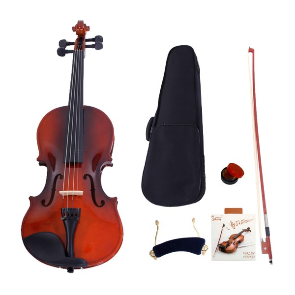 Ktaxon 4/4 Full Size Acoustic Violin, Solid Wood Fiddle Set