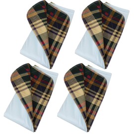 4 Pack Washable Bed Pads/Reusable Incontinence Underpads 34 x 36 - Warm Plaid Print - Ideal for Children and Adults Wholesale Incontinence Protection/Cloth Chucks Bed Pads Washable
