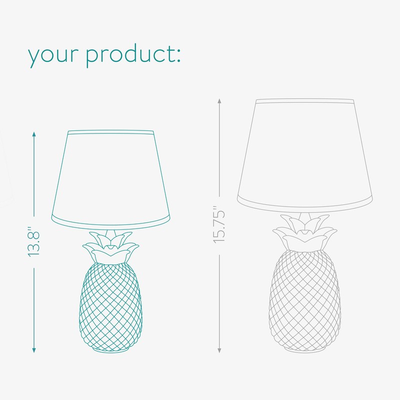 Navaris Gold Pineapple Table Lamp - Mini Lamp 13.8" Tall