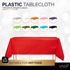 Amcrate Rectangular Plastic Red Reusable Tablecloth Cover - Ideal for