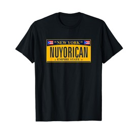 New York Nuyorican License Plate - Puerto Rican Flags T-Shirt