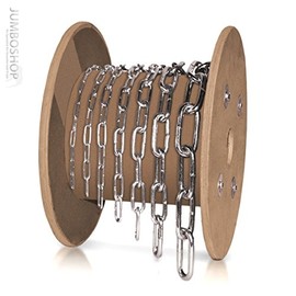 Seilwerk STANKE 4 mm 1 m Round Steel Chain Long Link Galvanised Steel Chain Sold by the Metre Iron Chain