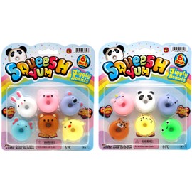 JA-RU Mini Mochi Squishy Animals (6 Pack) Cute Jiggly Donut Squishies for Kids & Adults, Boys & Girls. Stress Relief Fidget Gummy Toys. Bulk Party Favors Birthday Goodie Bags Class Prizes. 3352-6