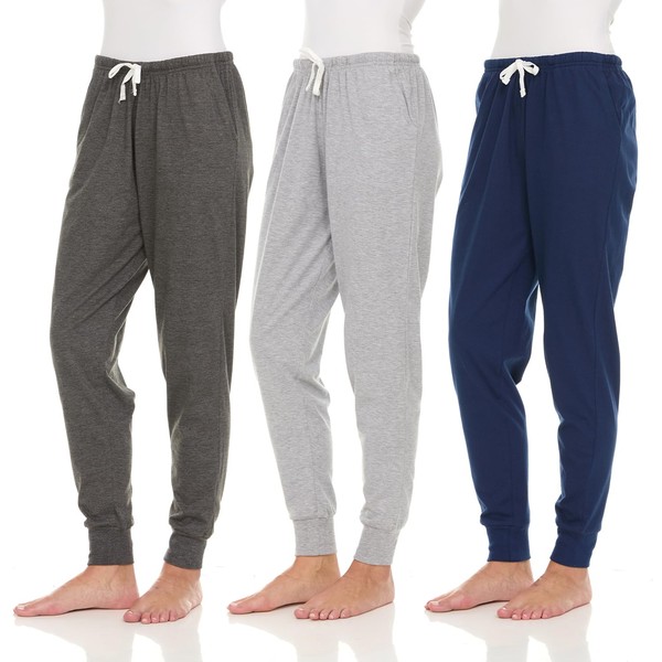 Essential Elements 3 Pack: Womens Cotton Joggers - 100% Cotton