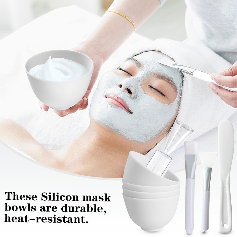 8Pack Silicone Face Mask Mixing Bowl Set for Estheticians Facials,